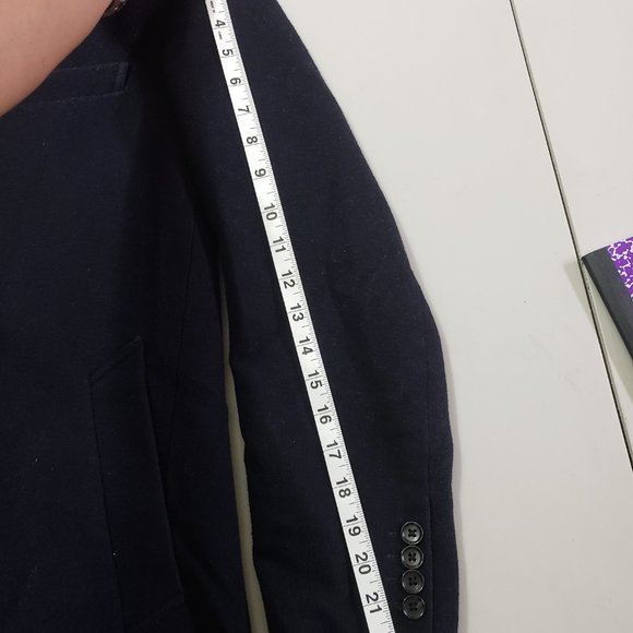 Unisex Dark Navy Long Coat 100%  Wool - Picture 9 of 10